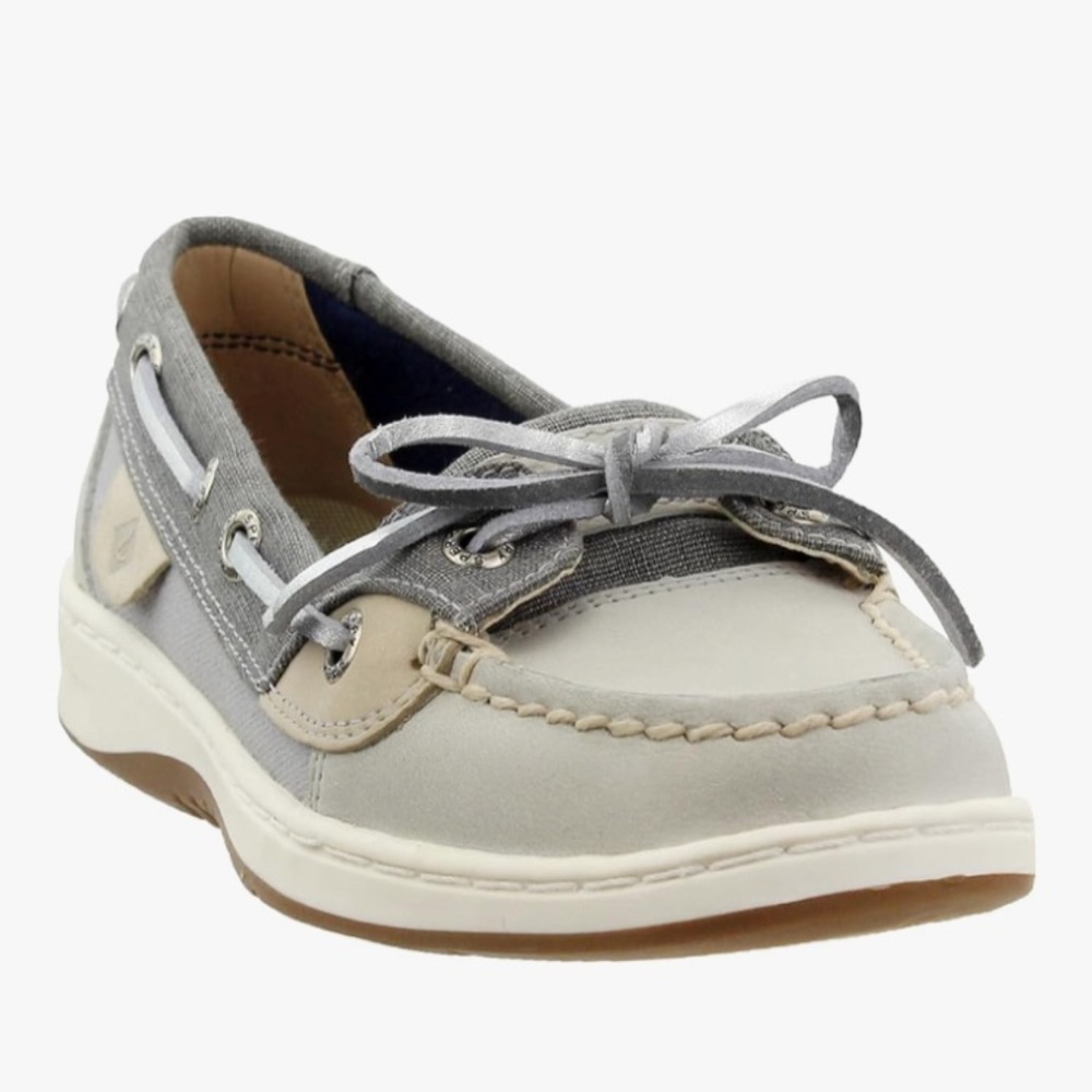 Sperry Womens Angelfish Linen Boat Casual Shoes - Grey